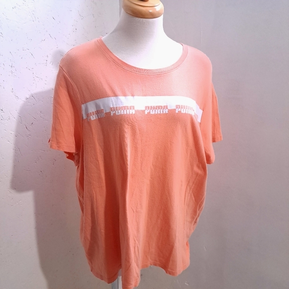 PUMA | Women's coral pink Casual logo graphic T shirt - Picture 1 of 7